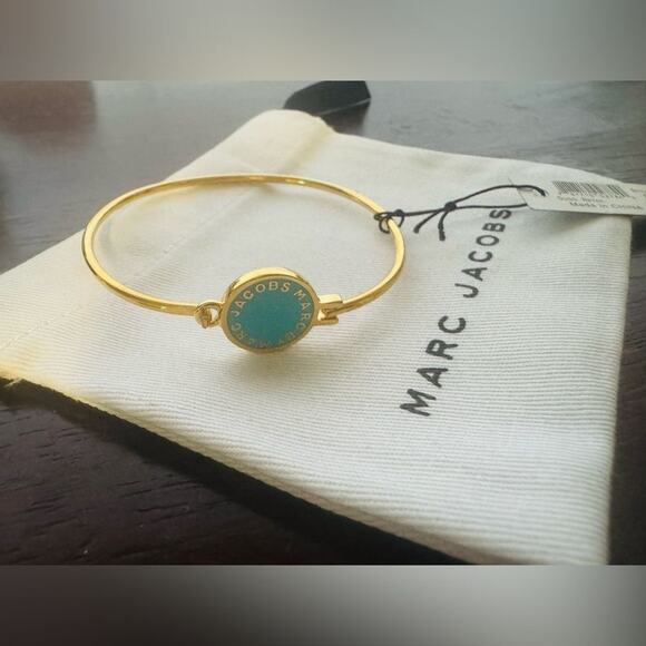 MARC BY MARC JACOBS - Gold Light Blue Hardware Bangle NWT - Picture 4 of 5